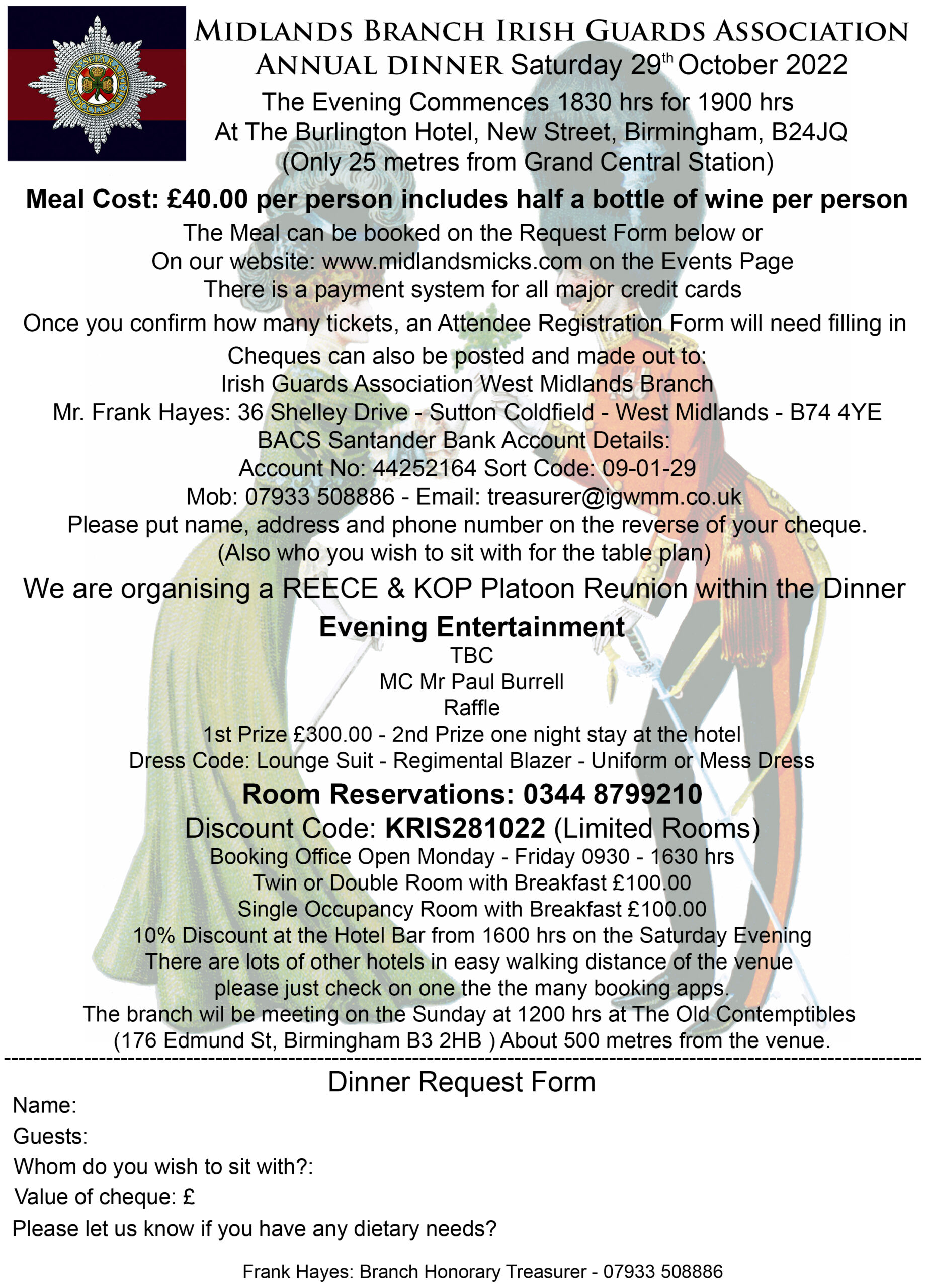 picture of the details of the royal irish dinner