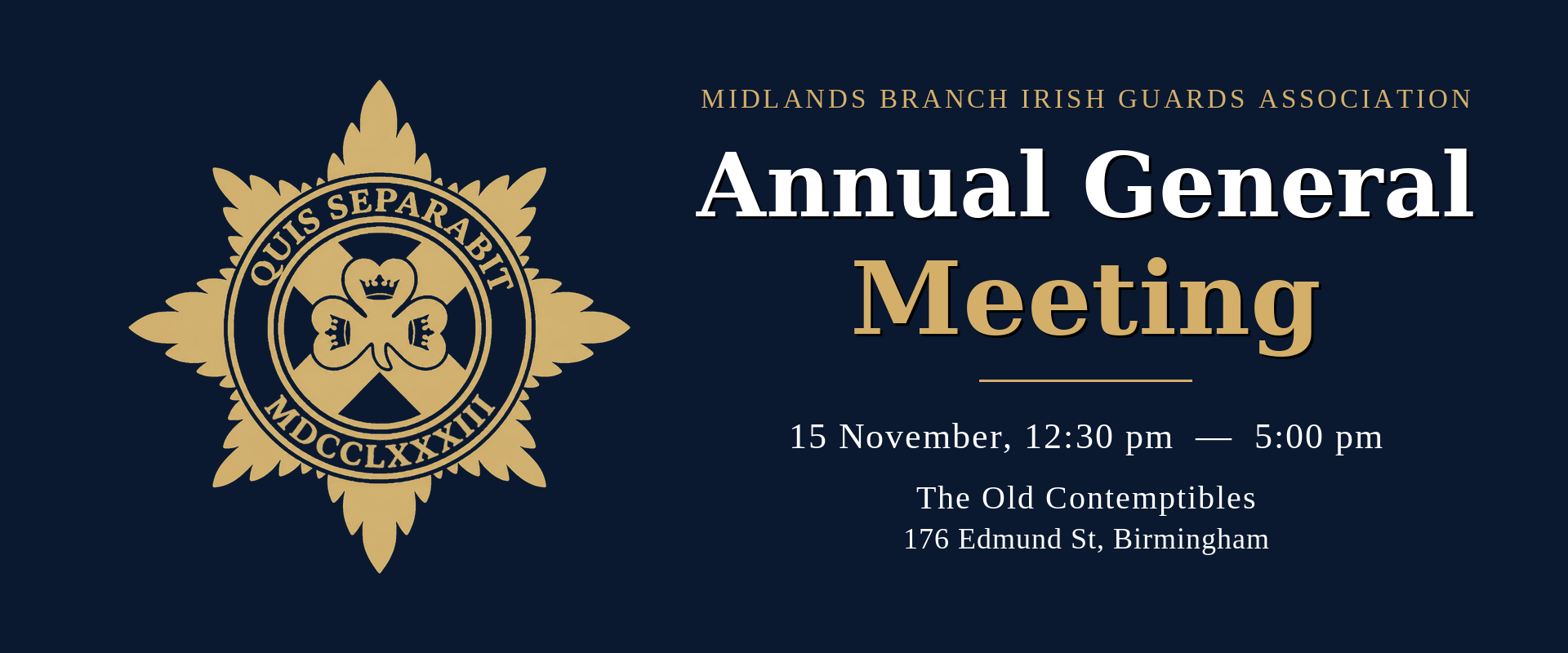 Annual General Meeting, 15 November at the Macdonald Burlington Hotel, Birmingham